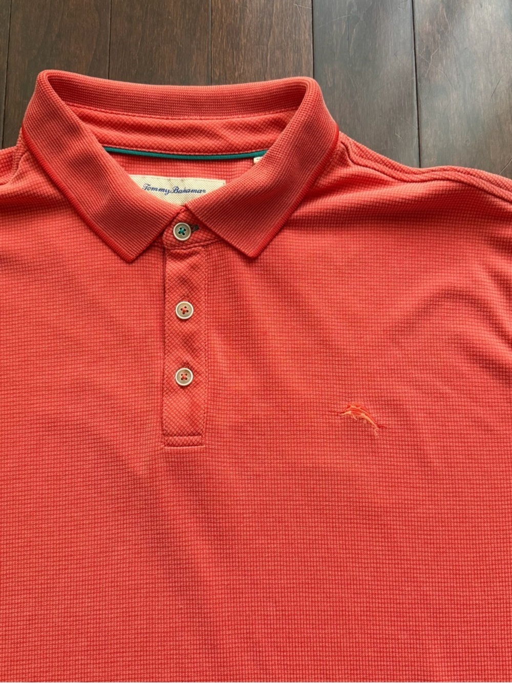 Tommy Bahama Men's Polo Shirt, Size XXL, textured Design Short Sleeve Orange - Picture 2 of 7